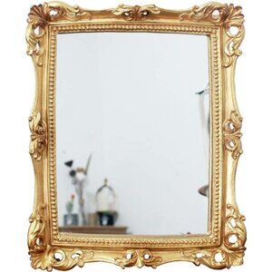 Vintage 11 x 9.5 inch Decorative Mirror, Wall Mounted & Tabletop Makeup Mirror